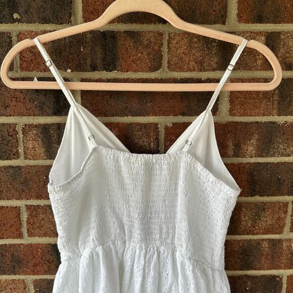 Sm Japna White Eyelet Cotton Midi Sundress Cottagecore Boho Coastal Cowgirl LWD - Picture 4 of 7